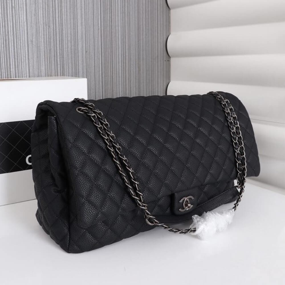 Ch**el travel flap bag black