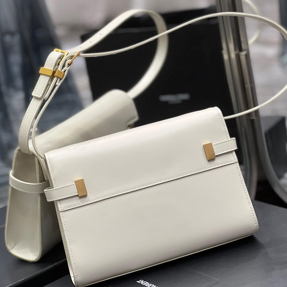 manhattan small shoulder bag in box Sa1nt Lau*nt leather
