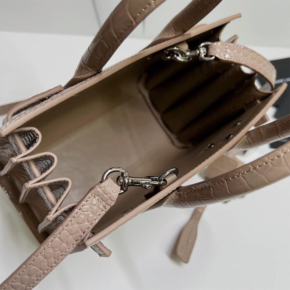 Y51 sac de jour nano in embossed crocodile shiny leather