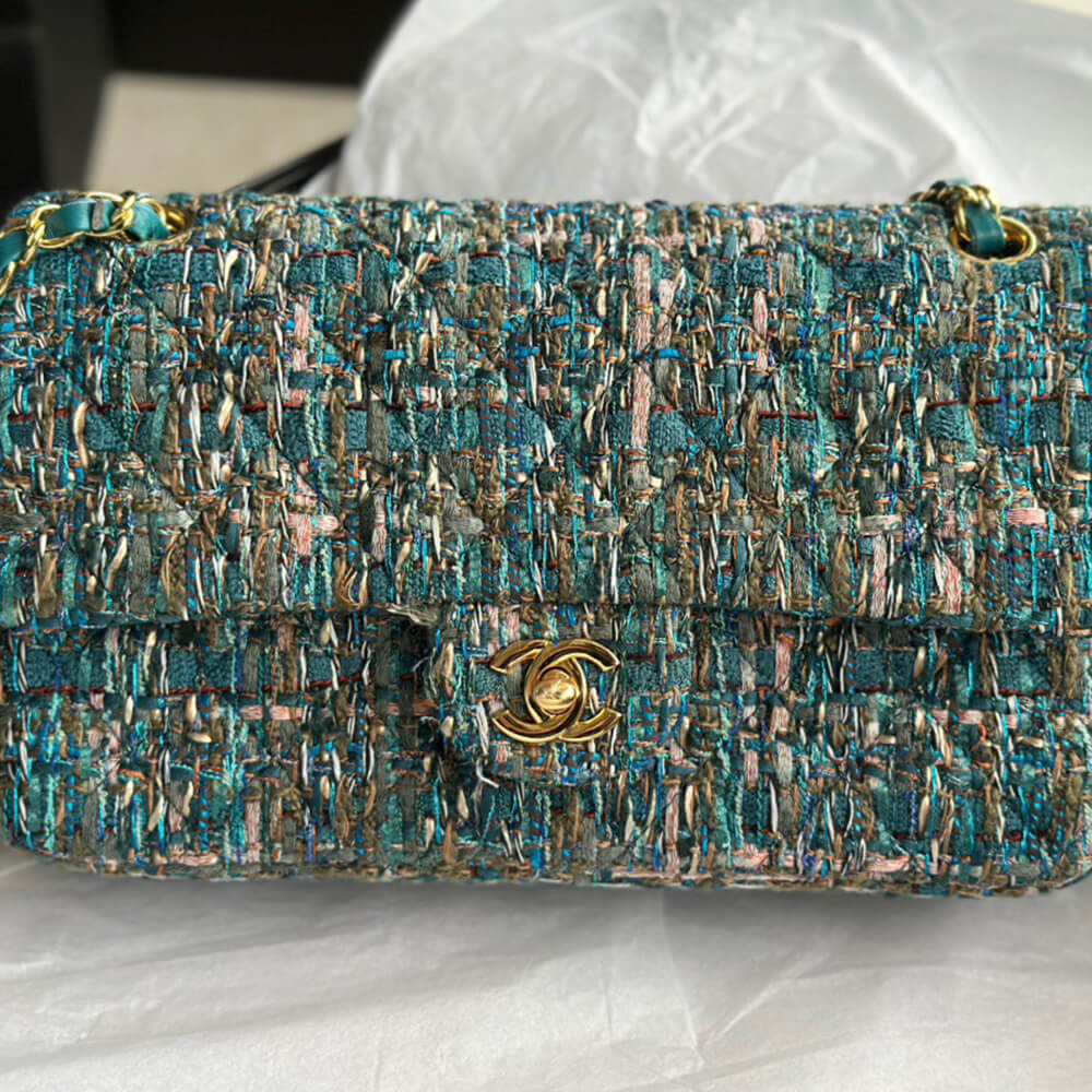 Ch**el tweed medium classic flap bag
