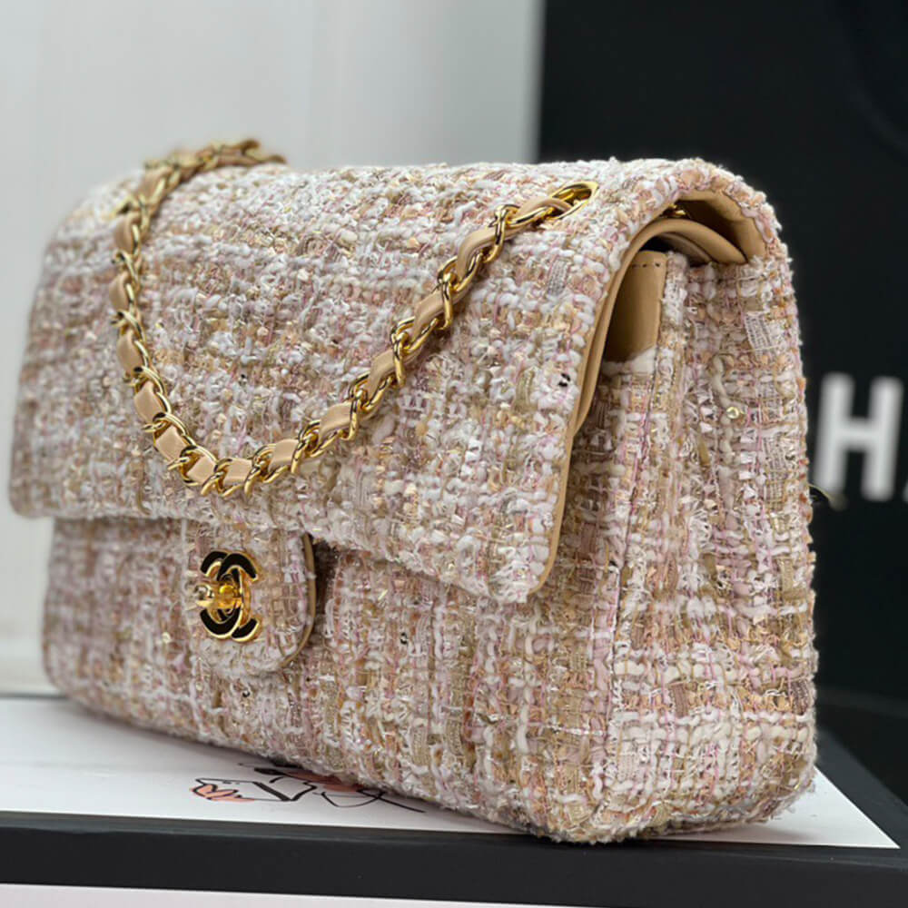 Ch**el tweed medium classic flap bag