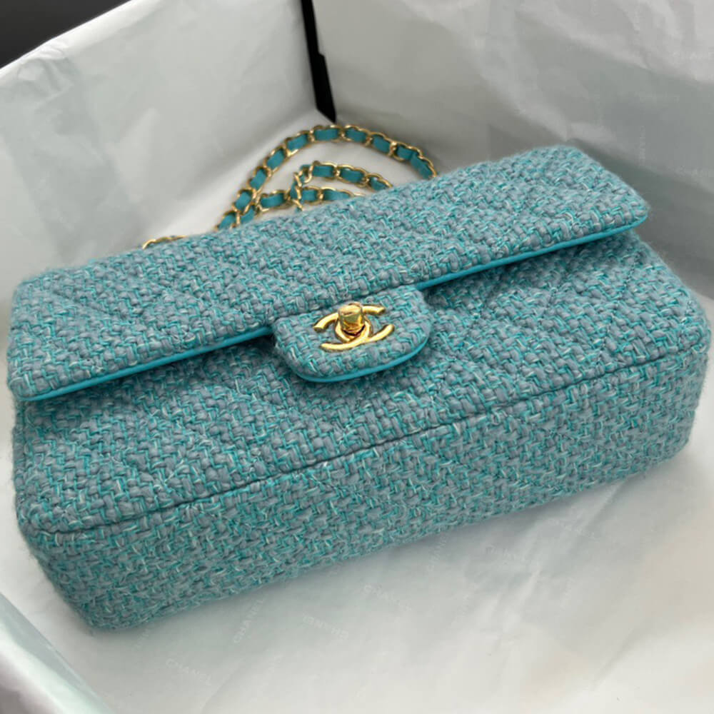 Ch**el tweed medium classic flap bag