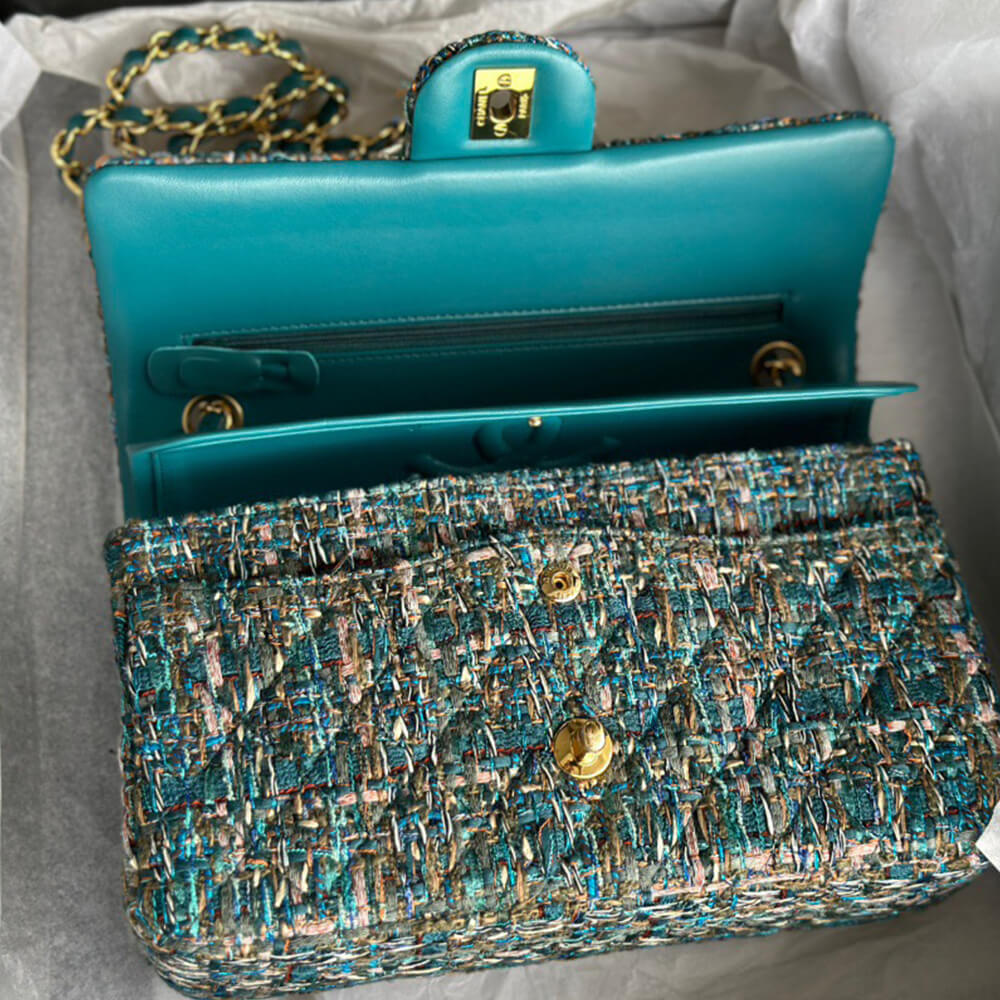 Ch**el tweed medium classic flap bag