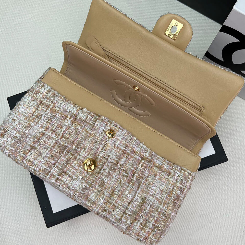 Ch**el tweed medium classic flap bag
