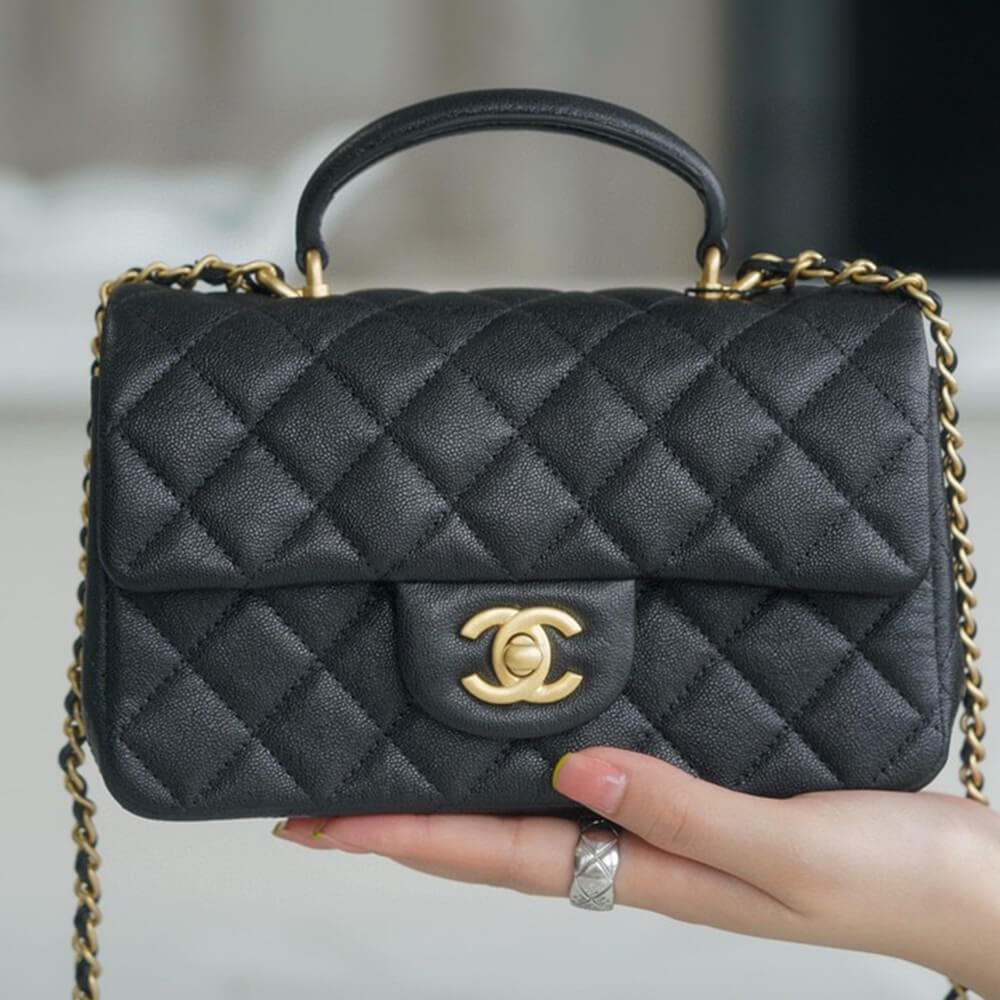 Ch**el mini flap with top handle(high-end grade)