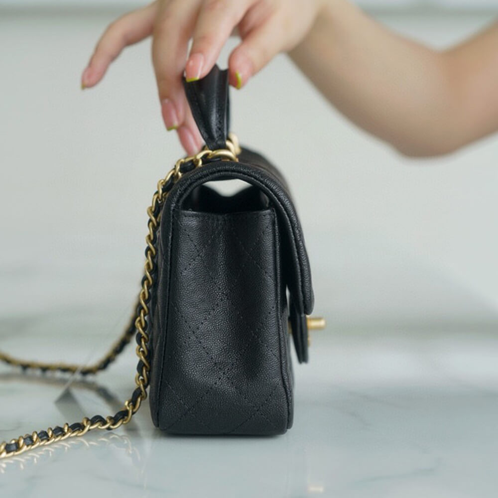 Ch**el mini flap with top handle(high-end grade)