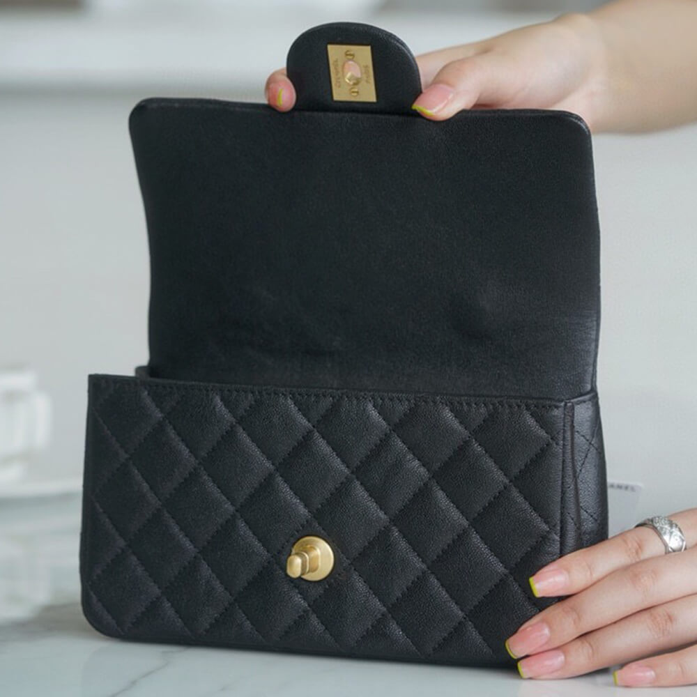 Ch**el mini flap with top handle(high-end grade)