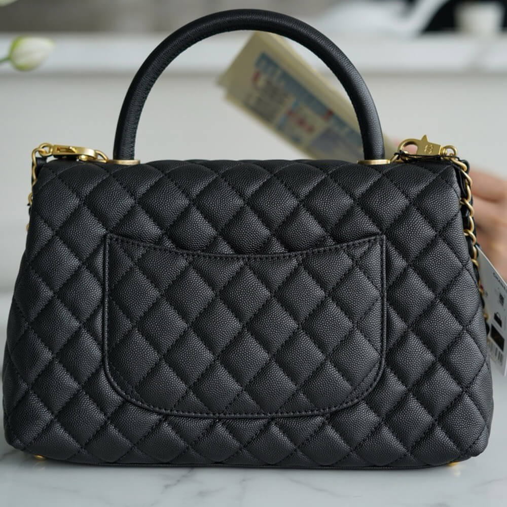 Ch**el large flap bag with top handle(high-end grade)