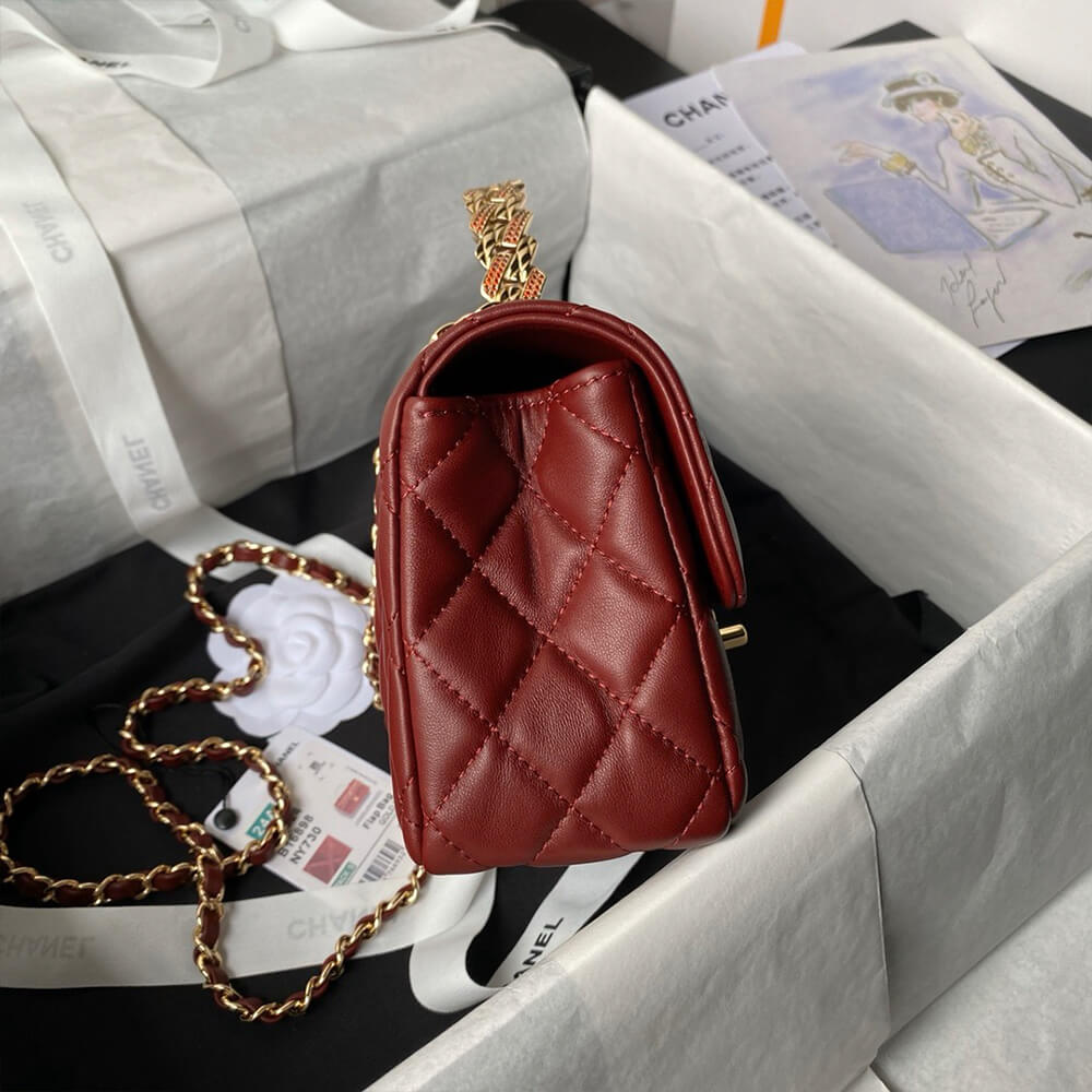 Ch**el mini flap bag with top handle