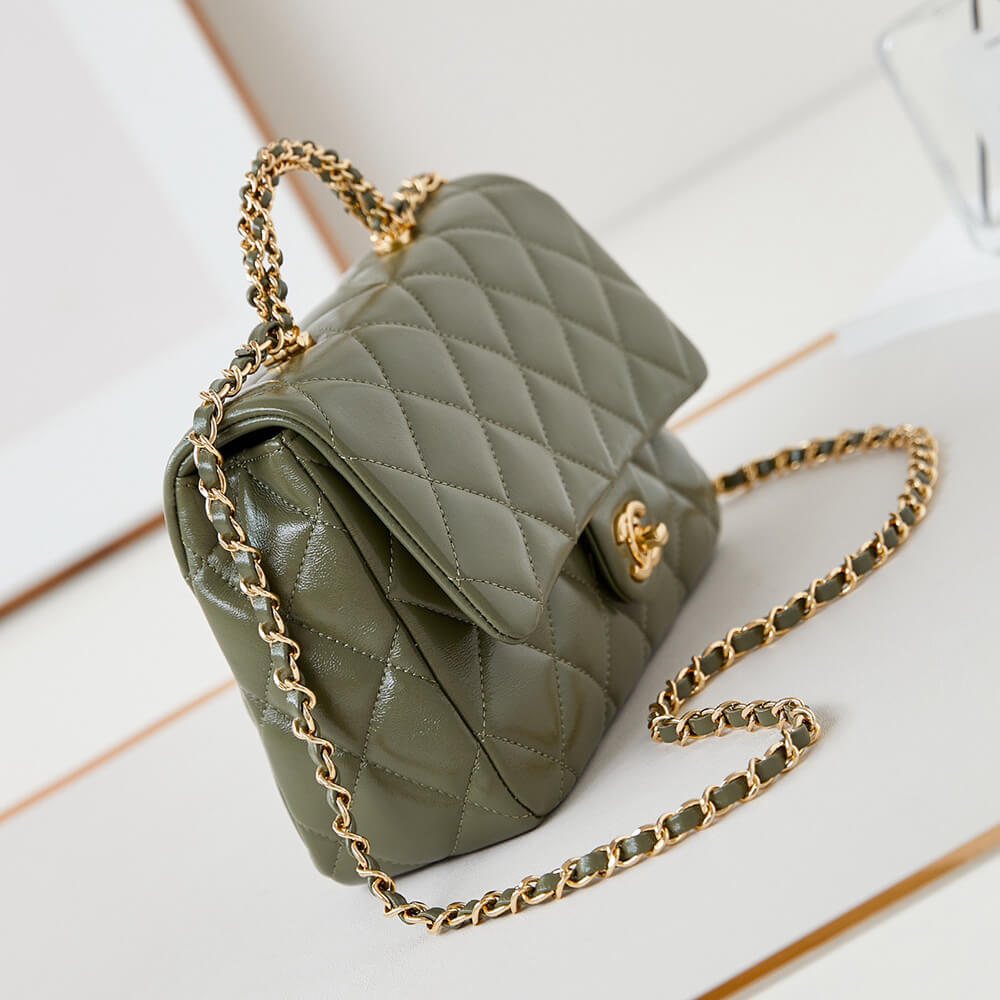 Ch**el flap bag with top handle