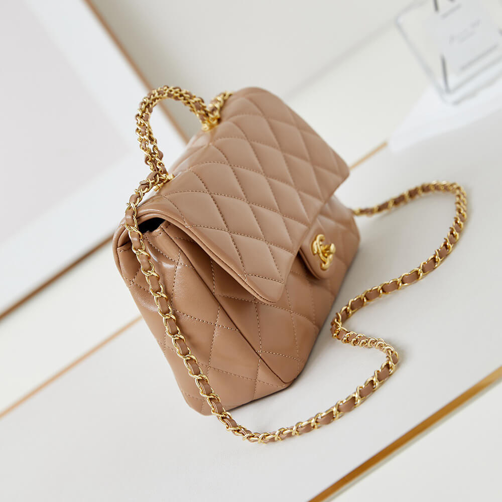 Ch**el flap bag with top handle
