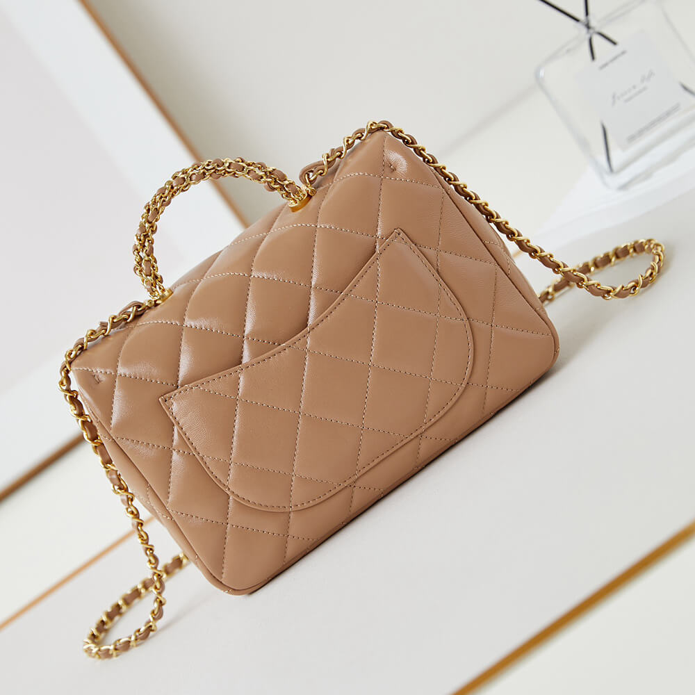 Ch**el flap bag with top handle