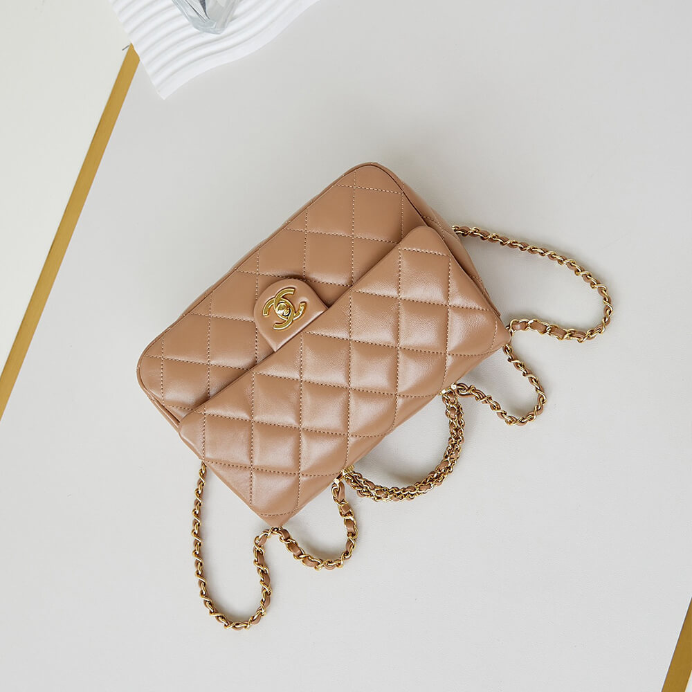 Ch**el flap bag with top handle