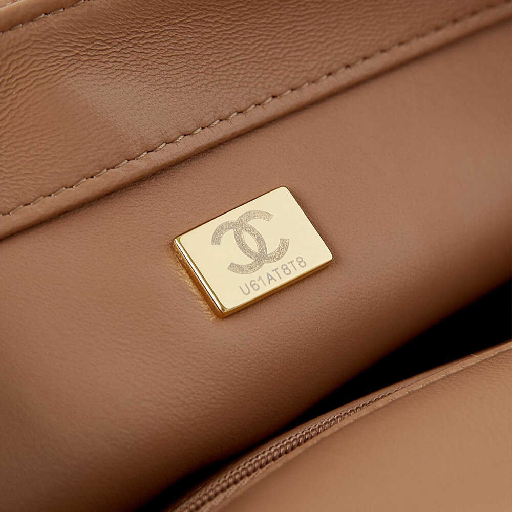 Ch**el flap bag with top handle