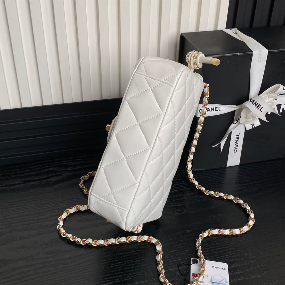 Ch**el flap bag with top handle(high-end grade)