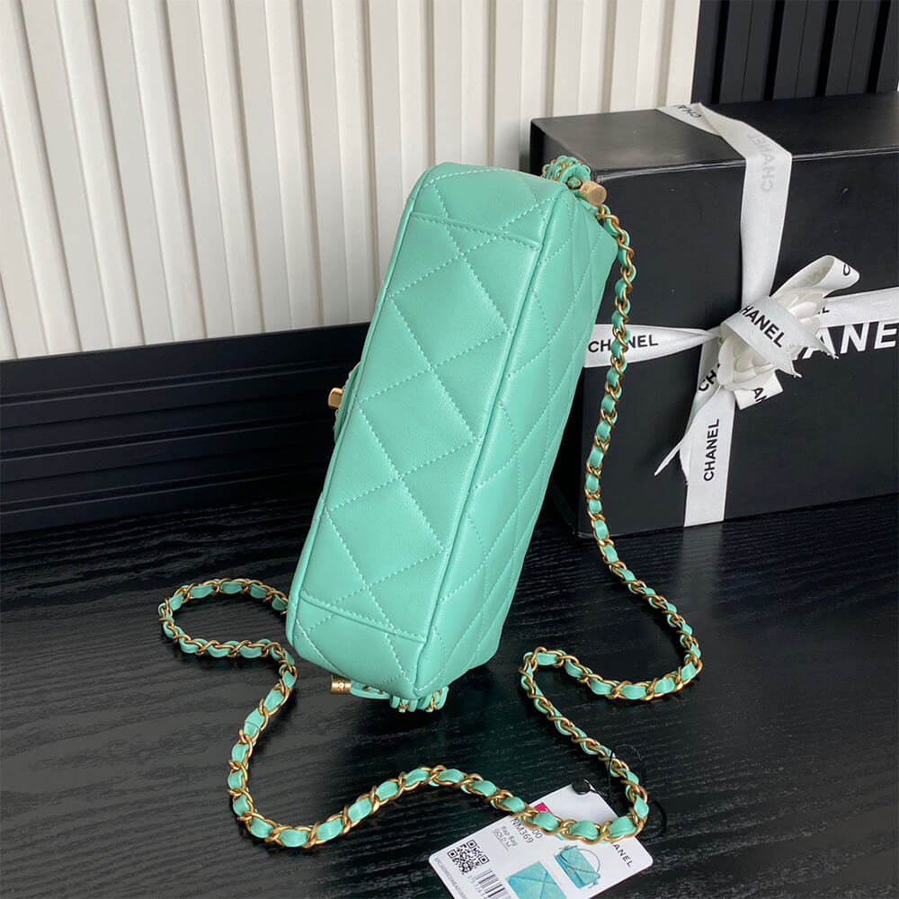 Ch**el flap bag with top handle(high-end grade)