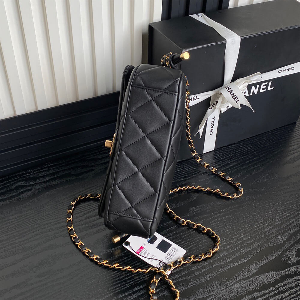 Ch**el flap bag with top handle(high-end grade)