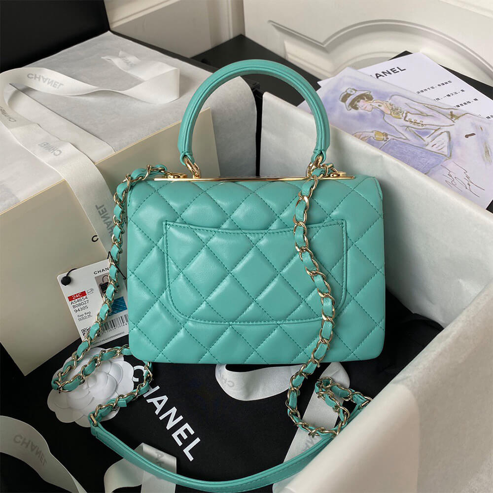 Ch**el mini flap bag with top handle(high-end grade)