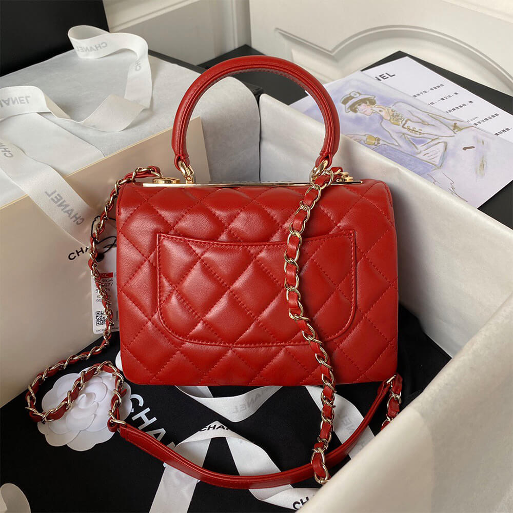 Ch**el mini flap bag with top handle(high-end grade)