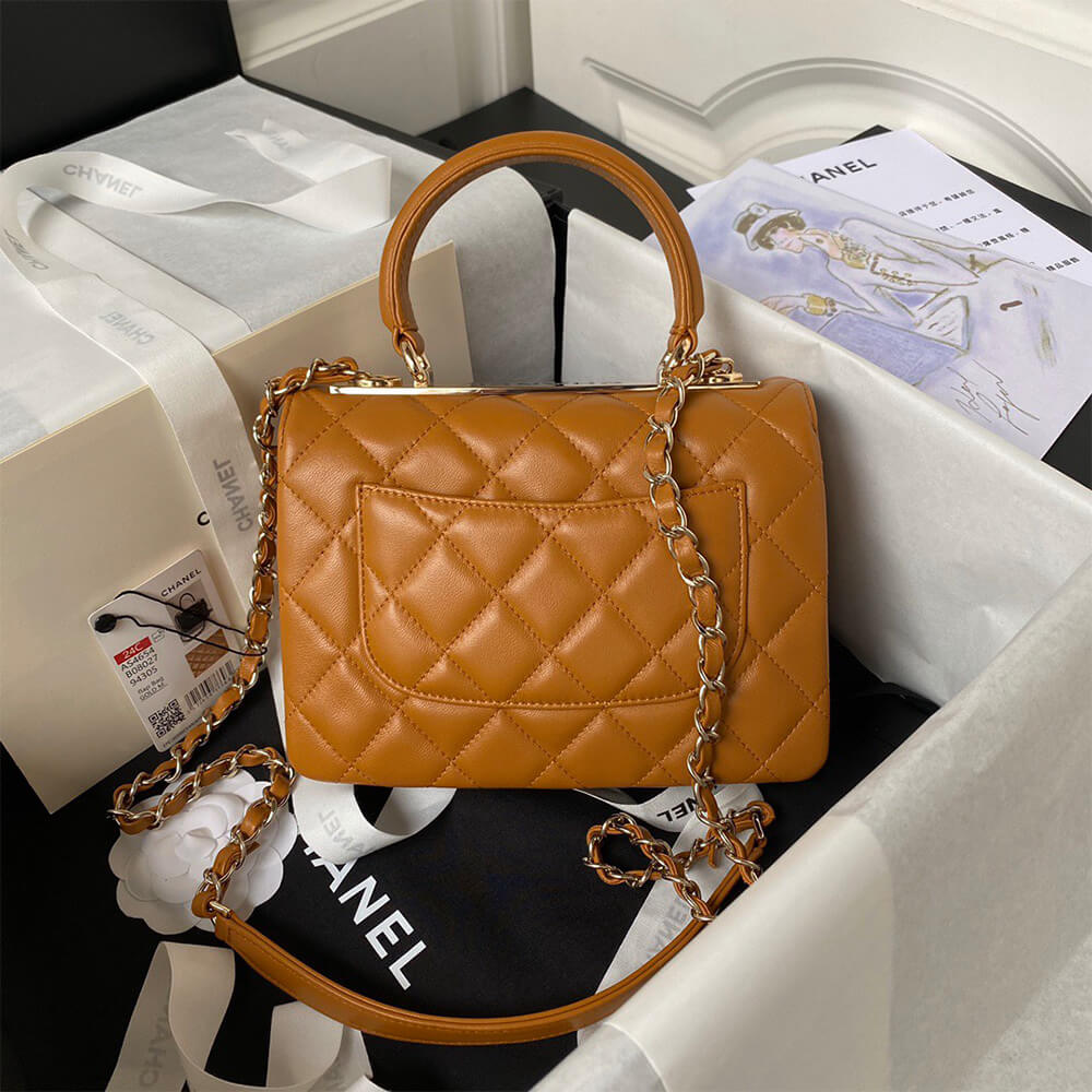 Ch**el mini flap bag with top handle(high-end grade)
