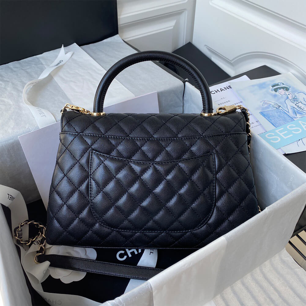 Ch**el large flap bag with top handle(high-end grade)