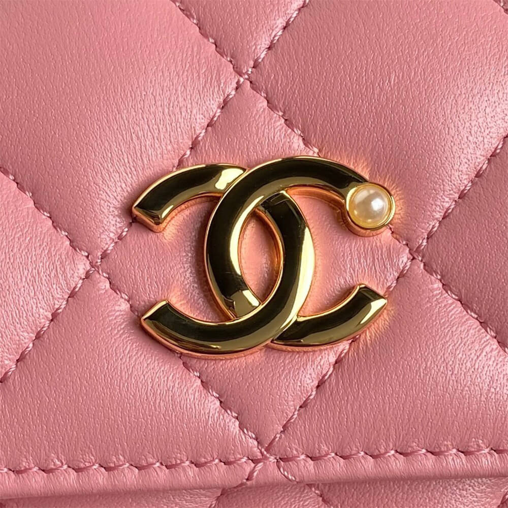 Ch**el flap phone holder with chain(high-end grade)