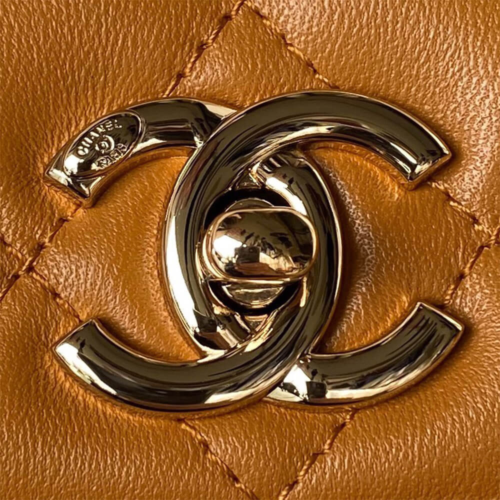 Ch**el mini flap bag with top handle(high-end grade)