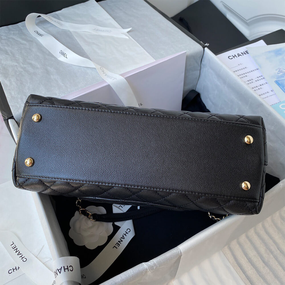 Ch**el large flap bag with top handle(high-end grade)