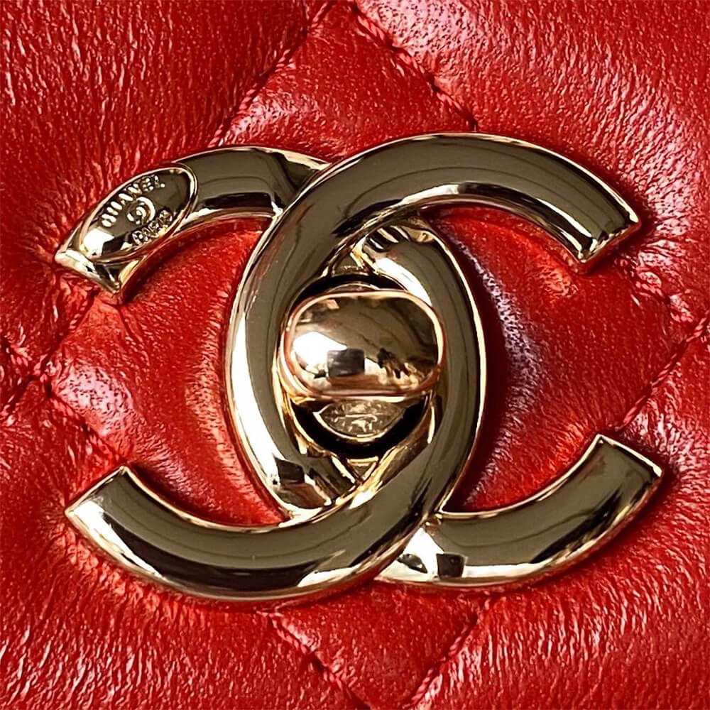 Ch**el mini flap bag with top handle(high-end grade)