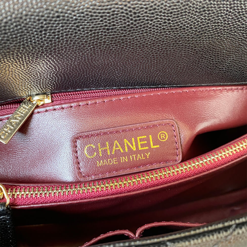 Ch**el large flap bag with top handle(high-end grade)