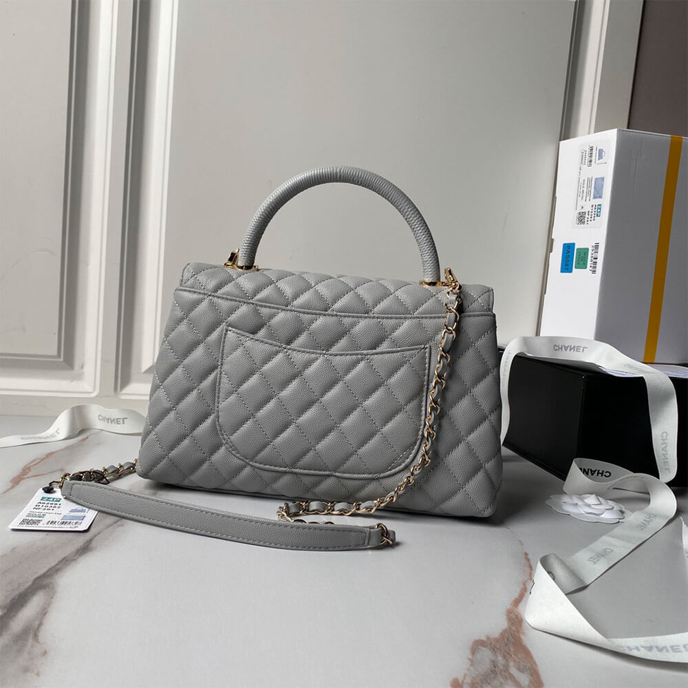 Ch**el large flap bag with top handle(high-end grade)