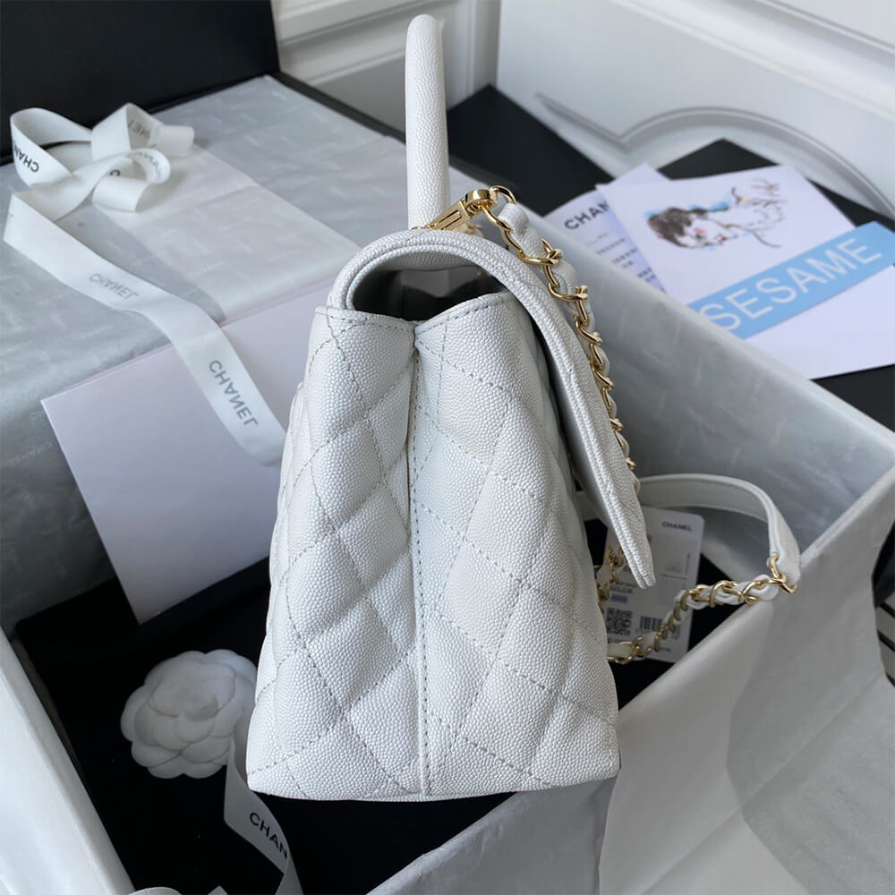 Ch**el large flap bag with top handle(high-end grade)