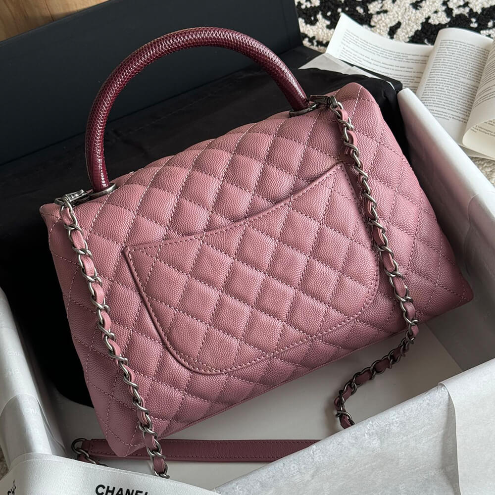Ch**el large flap bag with top handle(high-end grade)