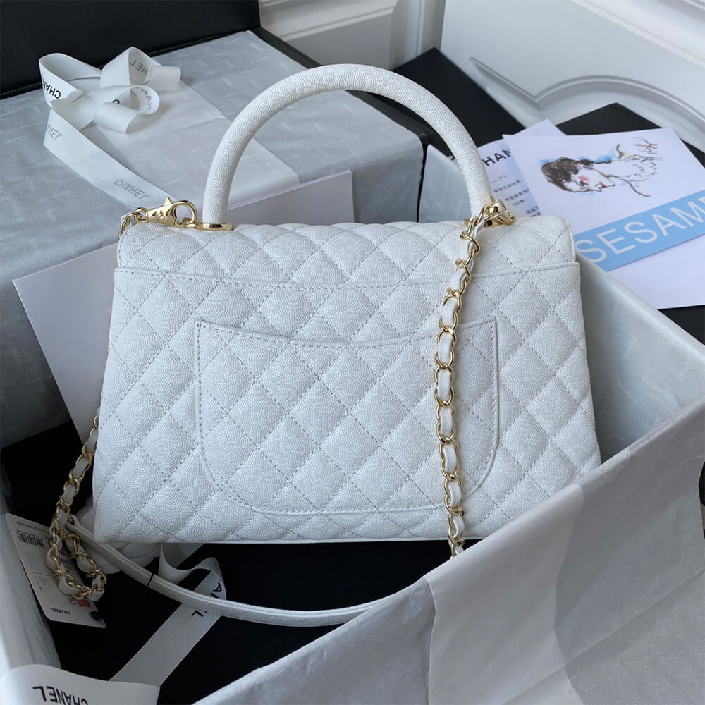 Ch**el large flap bag with top handle(high-end grade)