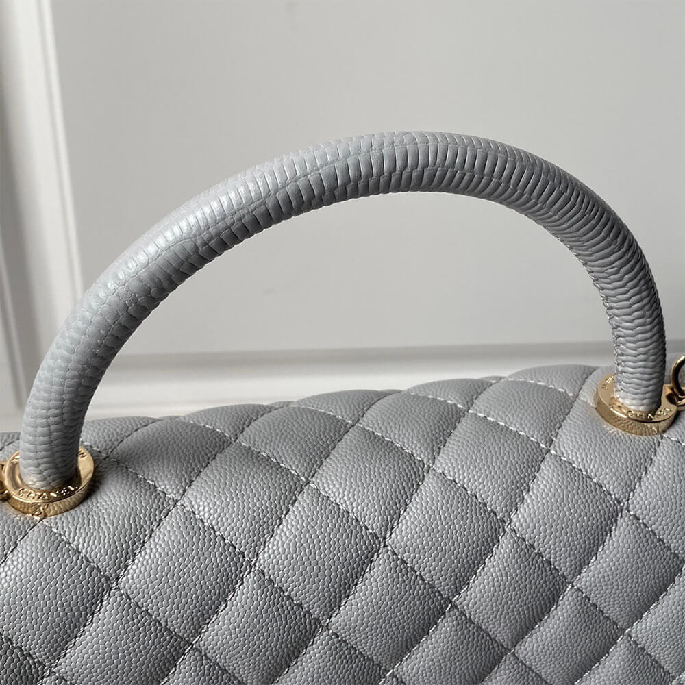 Ch**el large flap bag with top handle(high-end grade)
