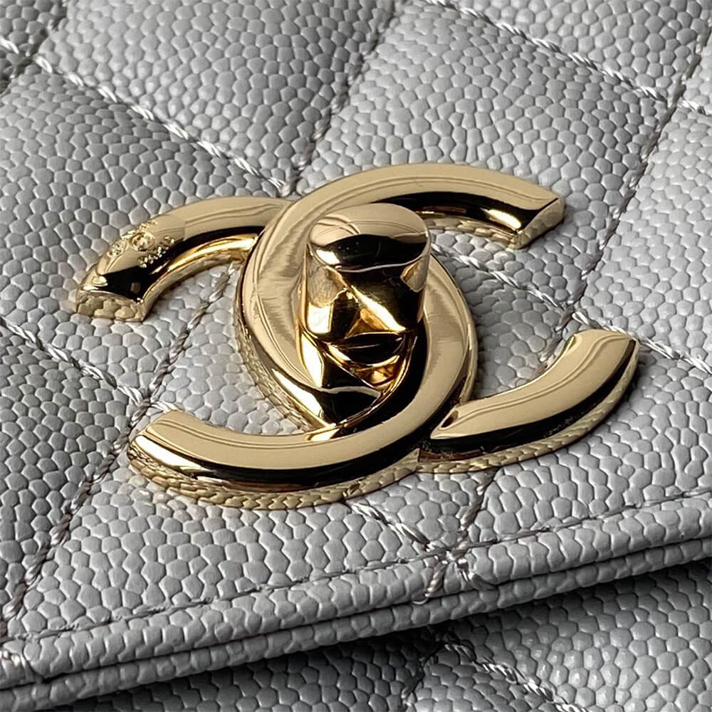 Ch**el large flap bag with top handle(high-end grade)