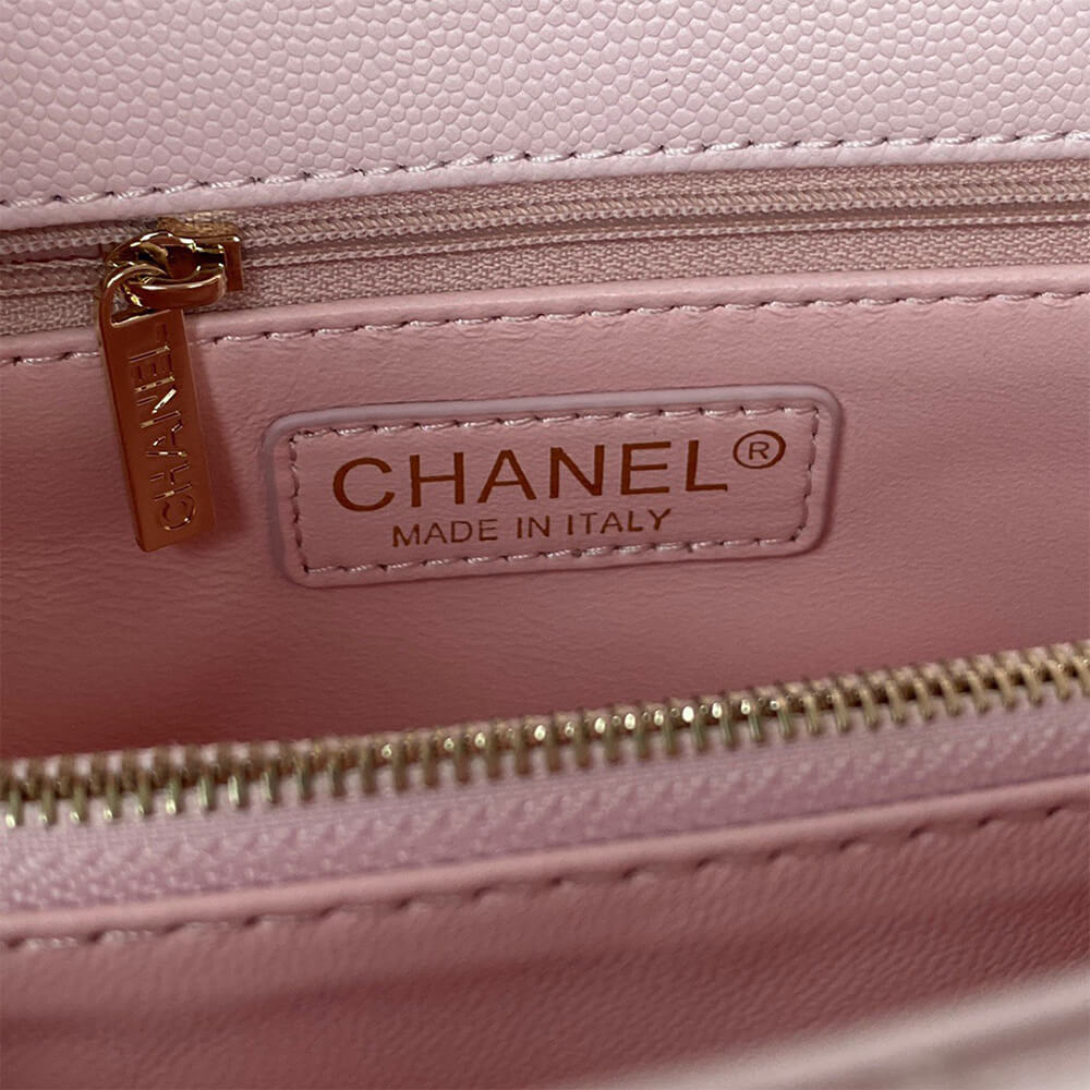Ch**el large flap bag with top handle(high-end grade)