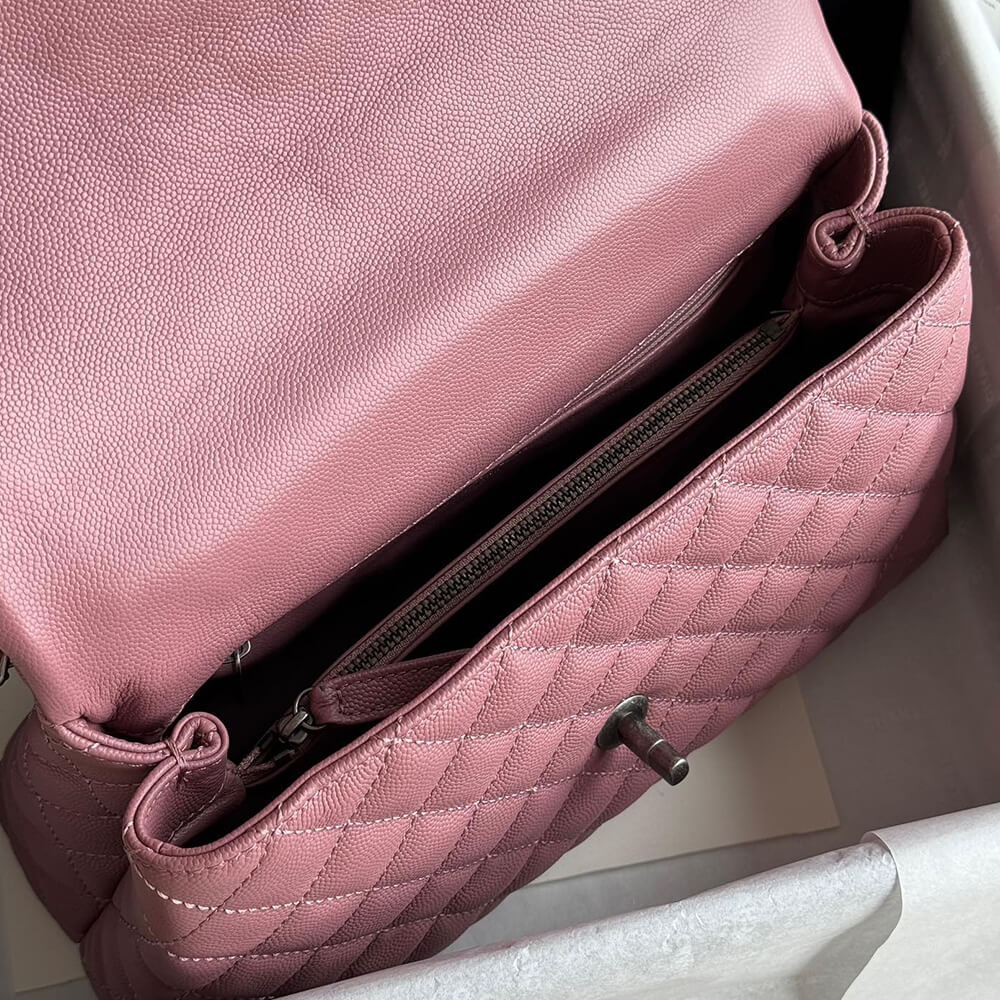 Ch**el large flap bag with top handle(high-end grade)