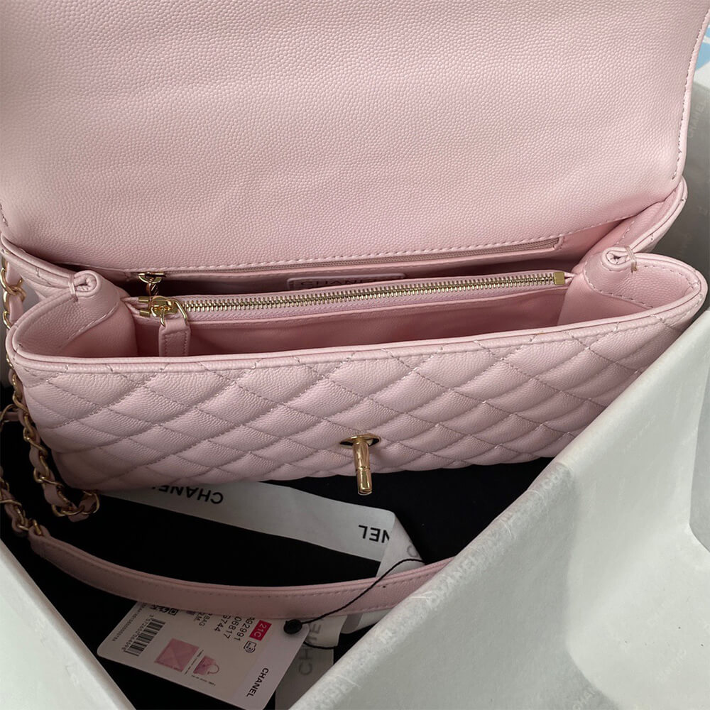 Ch**el large flap bag with top handle(high-end grade)