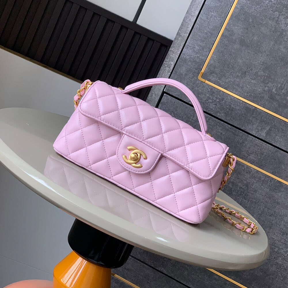 Ch**el mini flap bag with top handle(high-end grade)