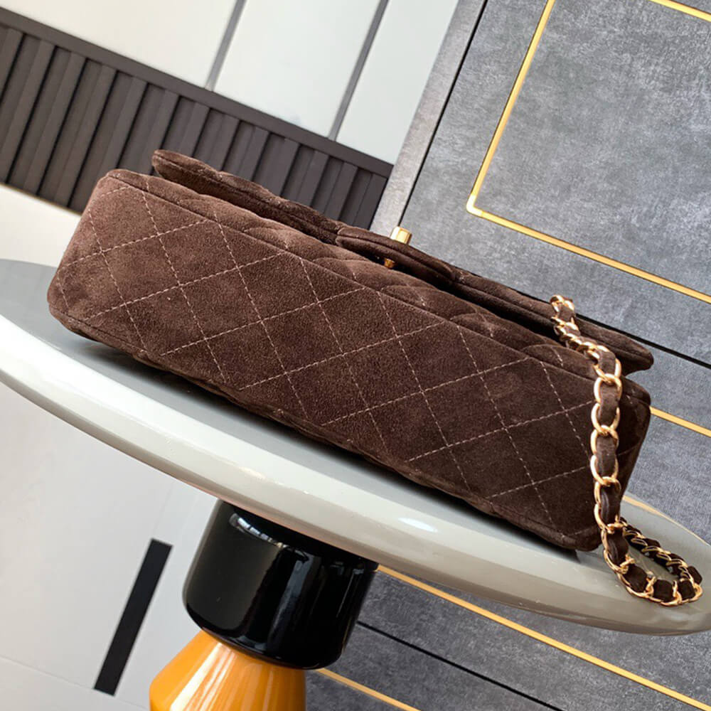 Ch**el suede classic double flap handbag(high-end grade)