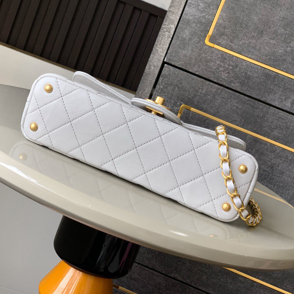 Ch**el mini flap bag with top handle(high-end grade)