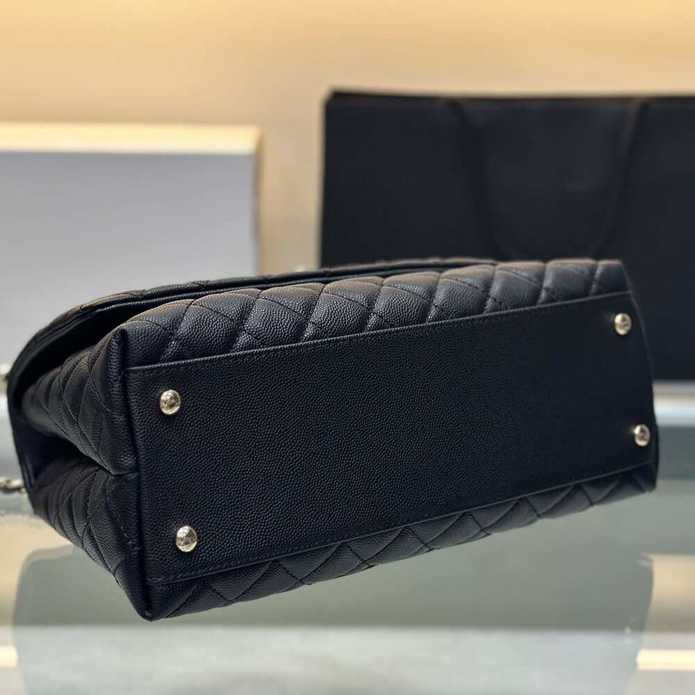 Ch**el large flap bag with top handle(high-end grade)