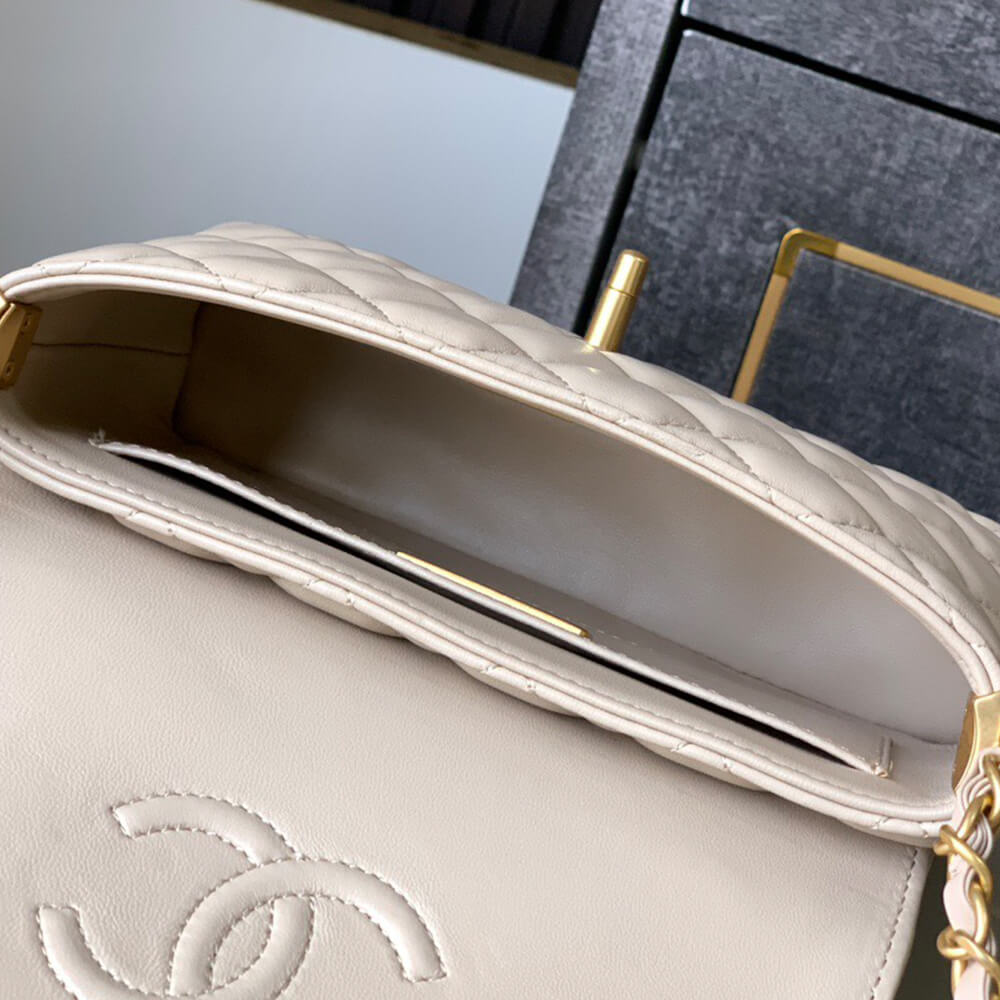 Ch**el small flap bag with top handle(high-end grade)