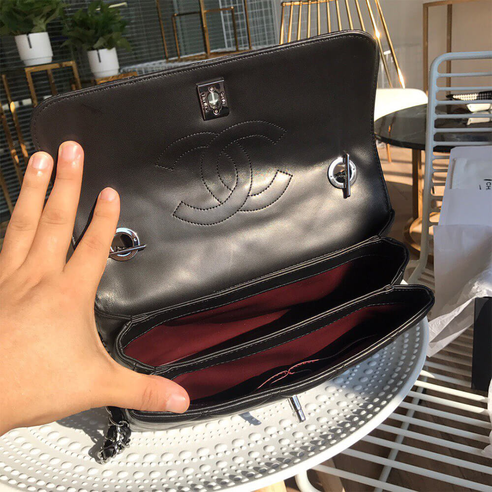 Ch**el flap bag with top handle(high-end grade)