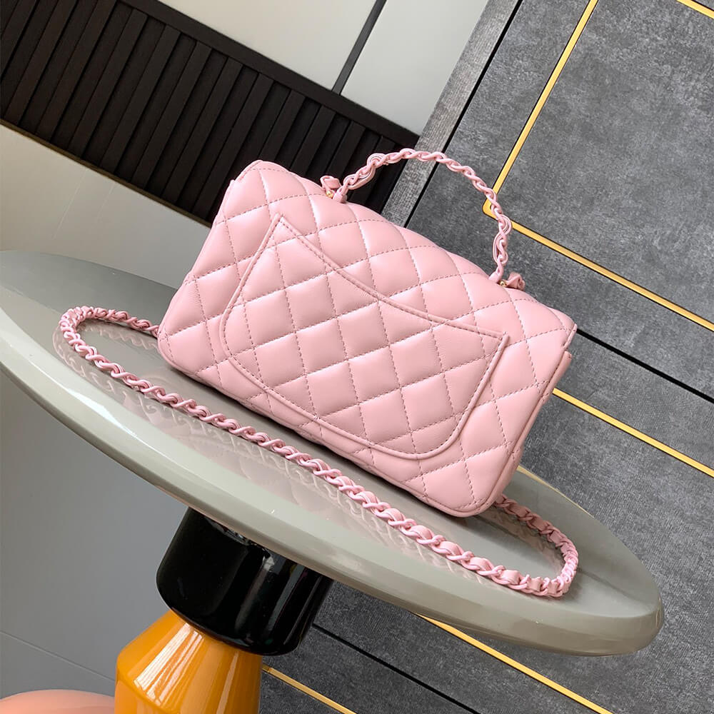 Ch**el mini flap bag with top handle(high-end grade)