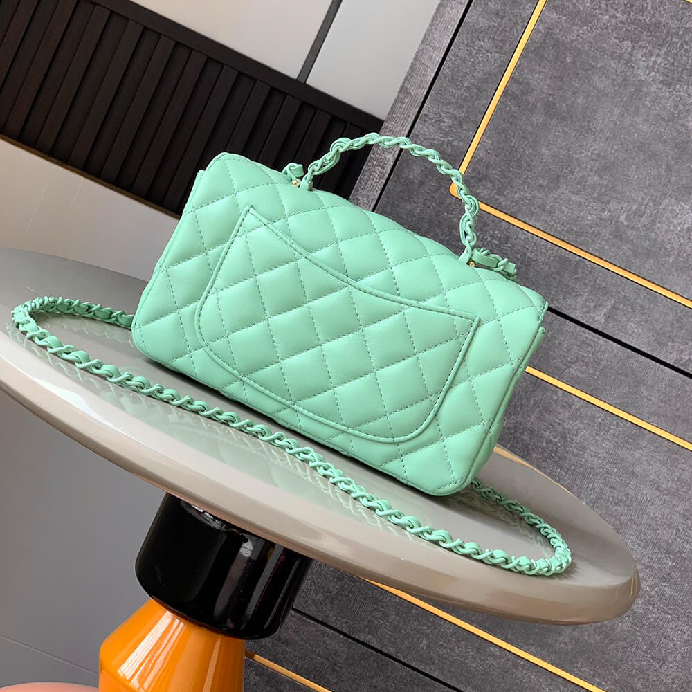 Ch**el mini flap bag with top handle(high-end grade)