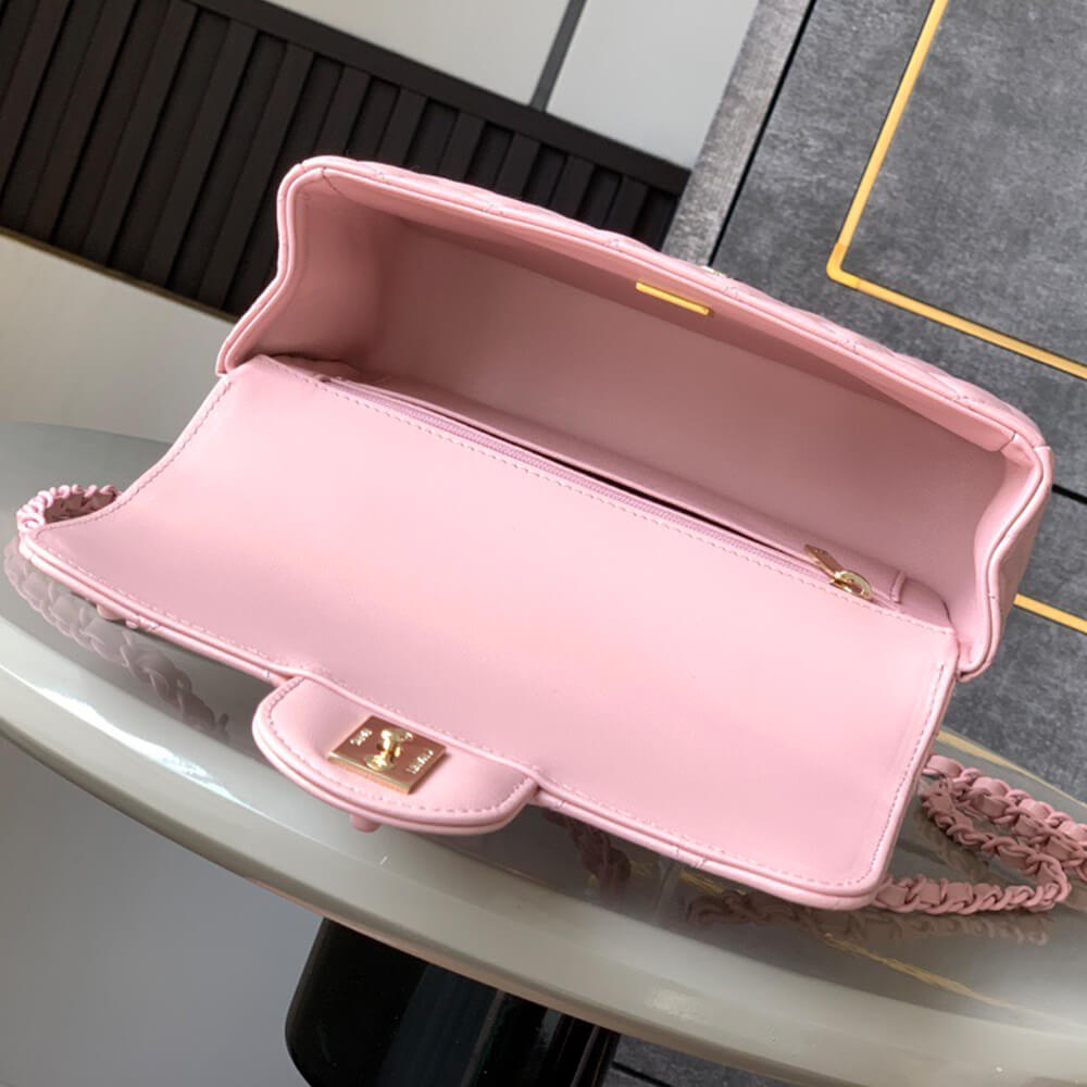 Ch**el mini flap bag with top handle(high-end grade)