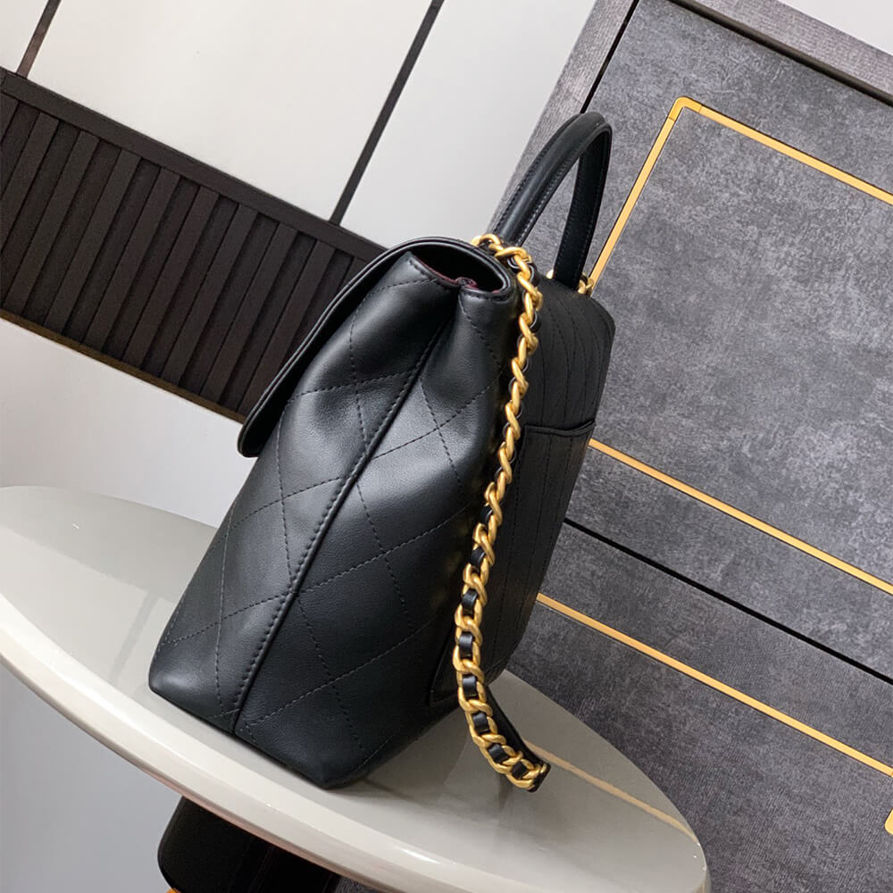 Ch**el maxi flap bag with top handle(high-end grade)