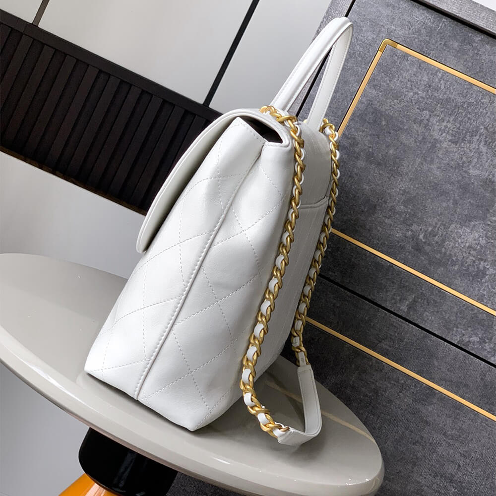 Ch**el maxi flap bag with top handle(high-end grade)